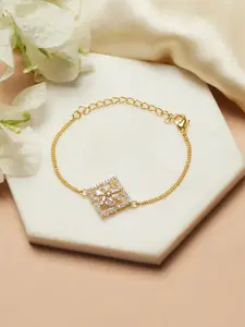 Ahilya Jewels 92.5 Sterling Silver Gold Plated Angel Charm Bracelet