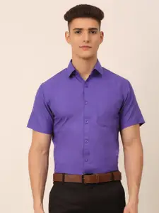 JAINISH Men Purple Solid Classic Formal Shirt