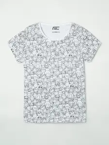 Fame Forever by Lifestyle Girls White Printed T-shirt