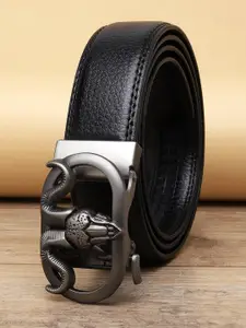 ZORO Men Black Textured PU Belt