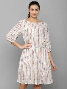Allen Solly Woman Multicolor Striped A-Line Dress