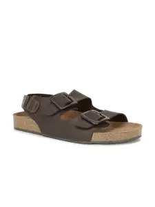 Bata Men Brown Leather Comfort Sandals