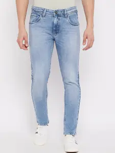Duke Men Blue Slim Fit Low Distress Heavy Fade Stretchable Jeans