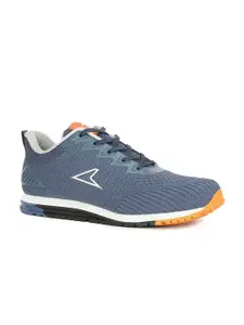 Power Men Blue Leather Running Non-Marking Shoes