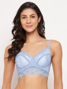 Clovia Padded Non-Wired Lace Detail Full Cup Multiway Longline Bralette BR2363P0332E