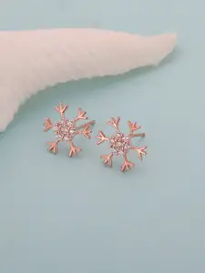 GIVA Rose Gold Contemporary Studs Earrings