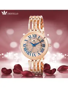 CRESTELLO Women Rose Gold-Toned Bracelet Analogue Watch CR-JWL123-RG