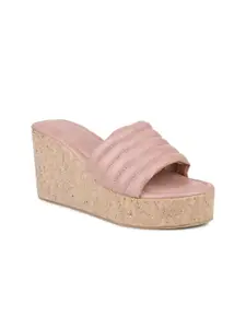 DESIGN CREW Women  Pink Wedge Sandals