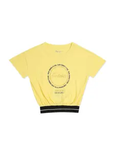 Pepe Jeans Girls Yellow Holly Graphic T-shirt