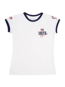 Pepe Jeans Girls White Typography T-shirt