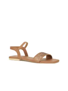 Bata Women Brown Laser Cuts Flats