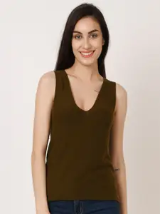 NoBarr Women  Green Styled Back Top