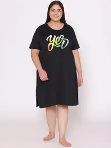 TITTLI Plus Size Printed Cotton T-Shirt Nightdress