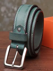 Teakwood Leathers Men Green Leather Belt