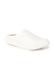 FAUSTO Men White Textured PU Mules