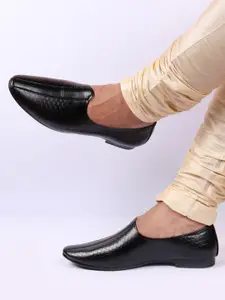 FAUSTO Men Black PU Mojaris