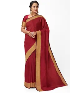 Florence Red & Brown Silk Cotton  Sungudi Saree