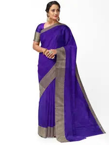 Florence Purple & Silver-Toned Silk Cotton  Sungudi Saree