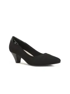 Bata Women Black PU Kitten Pumps