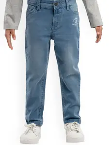 UNDER FOURTEEN ONLY Boys Blue Relaxed Fit Mildly Distressed Light Fade Jeans
