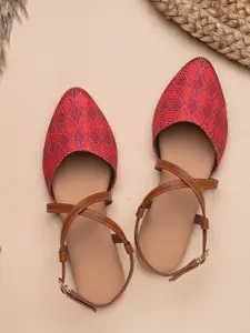 ZOUK Women Red Printed Flats