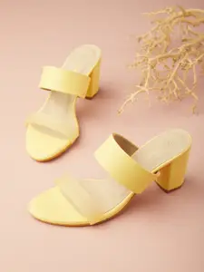 Tokyo Talkies Women Yellow Block Sandals