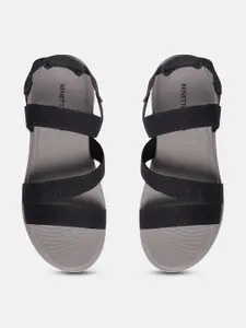 United Colors of Benetton Men Grey & Black Comfort Sandals
