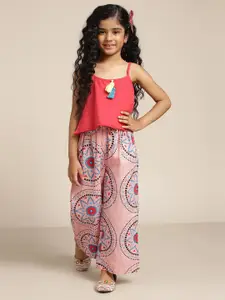 Sangria Girls Pure Cotton Top with Palazzos