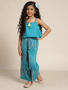 Sangria Girls Pure Cotton Top with Palazzos