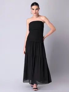 FabAlley Black Georgette Maxi Dress