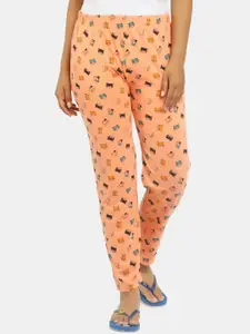 V-Mart Women Peach-coloured Printed Lounge Pant