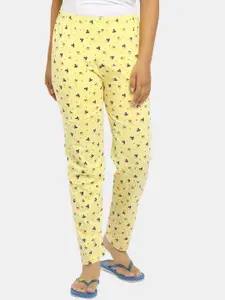V-Mart Women Yellow Printed Lounge Pants