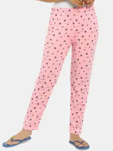 V-Mart Women Pink Printed Lounge Pants