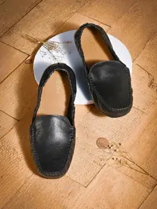 Rocia Women Black Leather Loafers