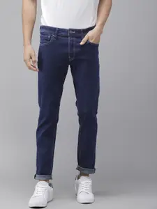 Jack & Jones Men Blue Glenn Slim Fit Low-Rise Light Fade Stretchable Jeans
