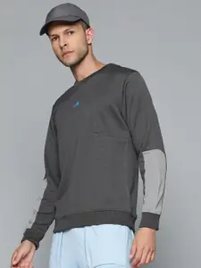 Alcis Men Charcoal Solid Sweatshirt