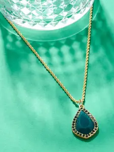 Accessorize London Green Willow Halo Stone Crystal Necklace