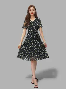 JC Collection Yellow Floral Dress