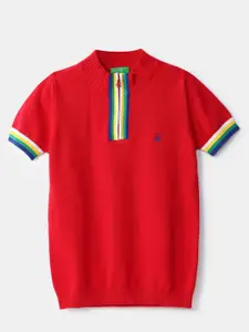 United Colors of Benetton Boys Red Short Sleeve Sweater