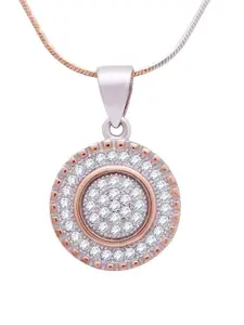 ANAYRA Silver-Toned Sterling Silver Pendant with Link Chain