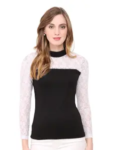 LE BOURGEOIS Black & White High Neck Top