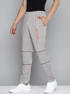 Alcis Men Grey Melange Printed Slim Fit Track Pants