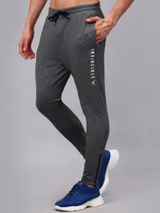 Invincible Men Grey Solid Slim-Fit Track Pant