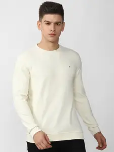 Van Heusen Sport Men Cream-Coloured Self Design Sweatshirt