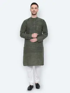 Latest Chikan Garments Men Green Kurta