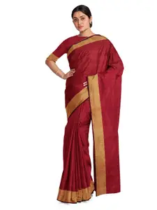Florence Red & Gold-Toned Silk Cotton  Sungudi Saree