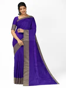 SAADHVI Blue & Grey Silk Cotton  Sungudi Saree