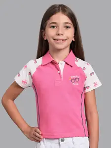 Beverly Hills Polo Club Girls Pink Polo Collar T-shirt
