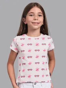 Beverly Hills Polo Club Girls Pink Printed T-shirt