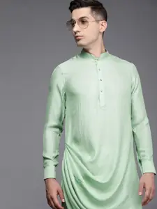 Manyavar Men Green Draped Kurta with Pyjamas